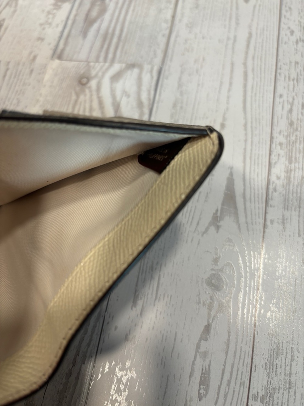 Coach Cream and Taupe Leather Bi-Fold Wallet - Picture 7 of 11